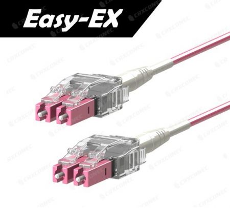 Easy-EX OM4 LC to LC Fiber Optic Cord PVC OFNP 2M - OM4 Fiber LC to LC Patch Cord.